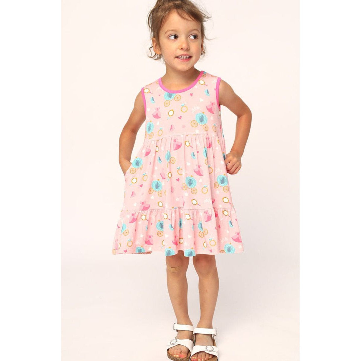 Southern Slumber Princesses Bamboo Tiered Twirl Dress- with Pockets-Southern Slumber-Little Giant Kidz