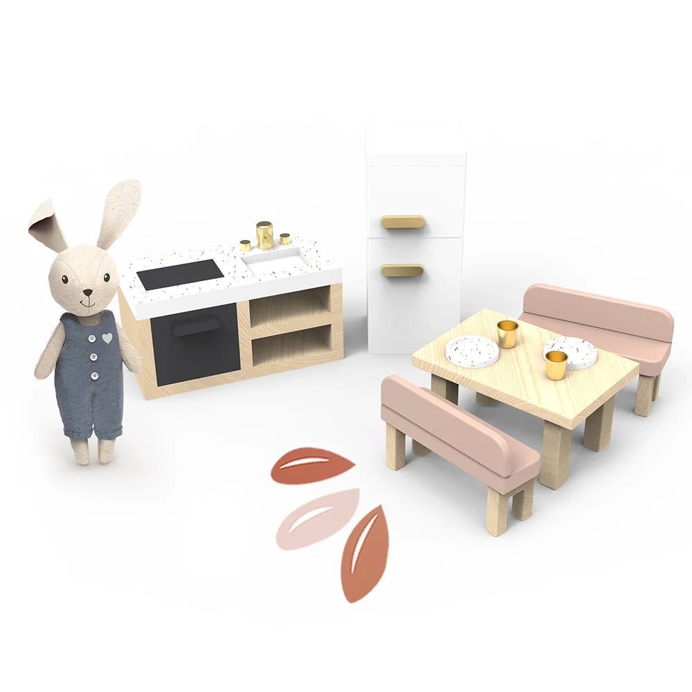 Speedy Monkey Doll House Kitchen set w/4 chairs incl. 1 characte-Speedy Monkey-Little Giant Kidz