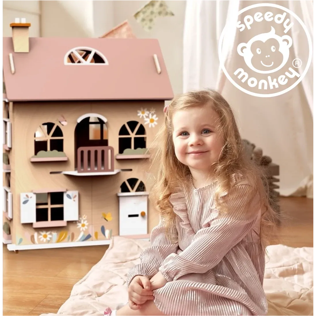 Speedy Monkey Doll House Living room set incl. 1 character-Speedy Monkey-Little Giant Kidz