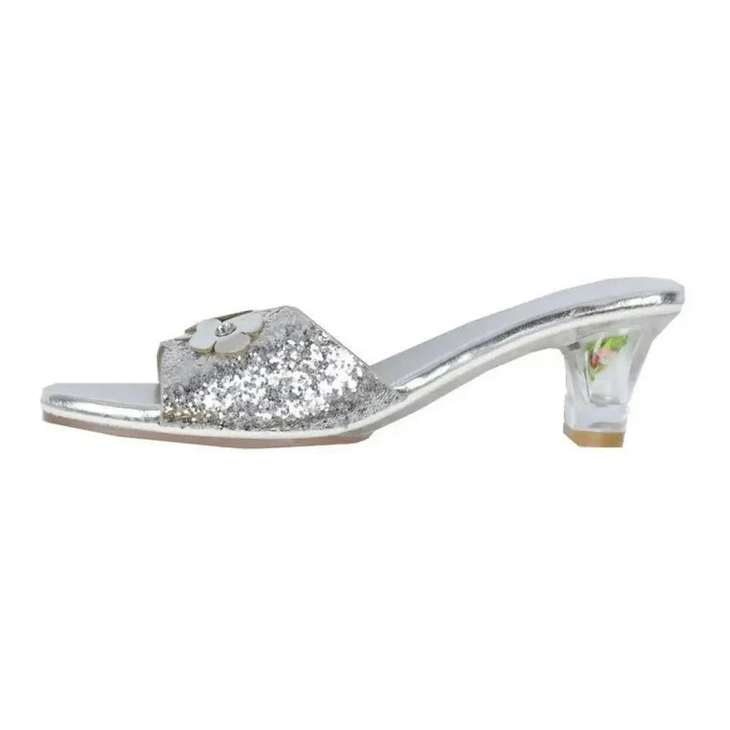 Speedy Monkey Slipper high heel Mariona, silver (size 8-9)-Speedy Monkey-Little Giant Kidz