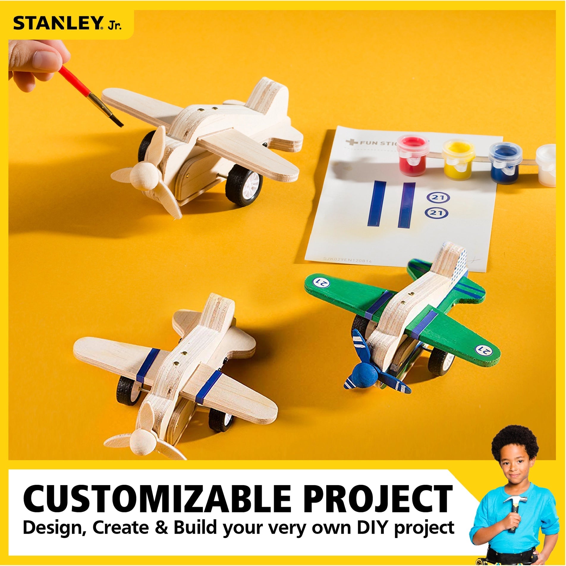 Stanley Jr. Pull-Back Airplane Kit-Red Toolbox-Little Giant Kidz