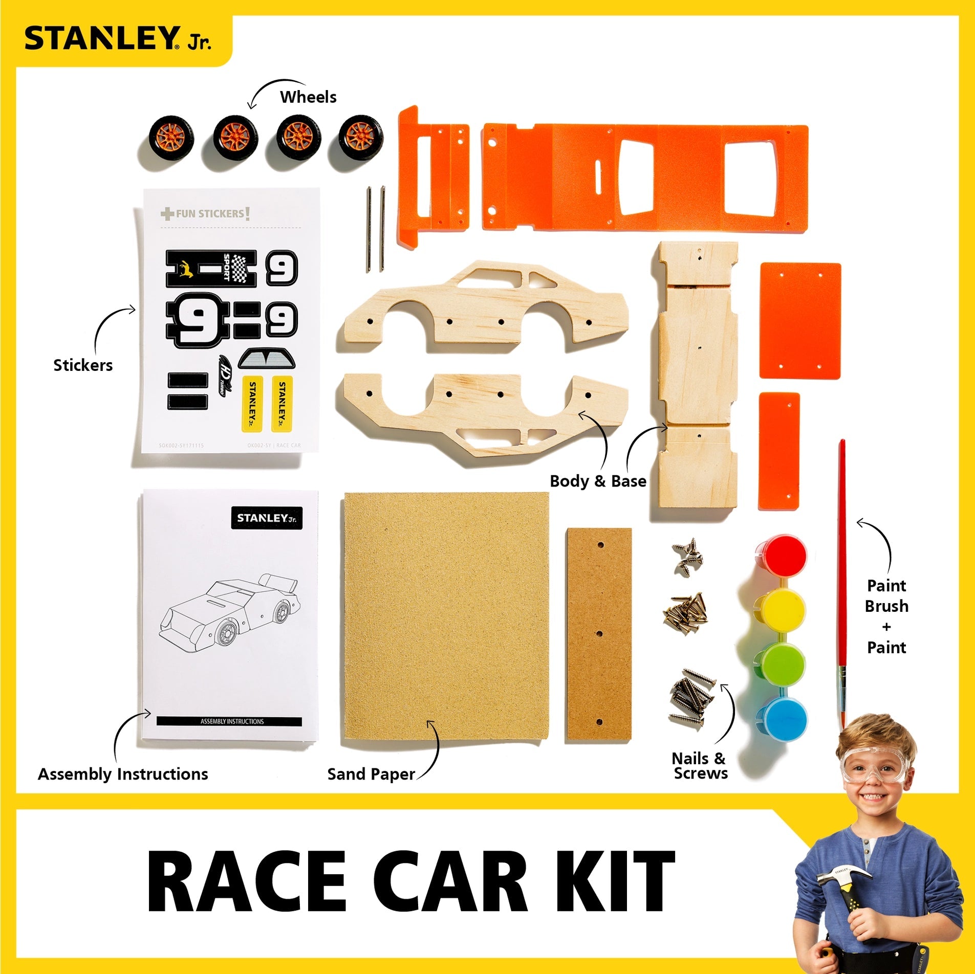 Stanley Jr. Race Car Kit-Red Toolbox-Little Giant Kidz