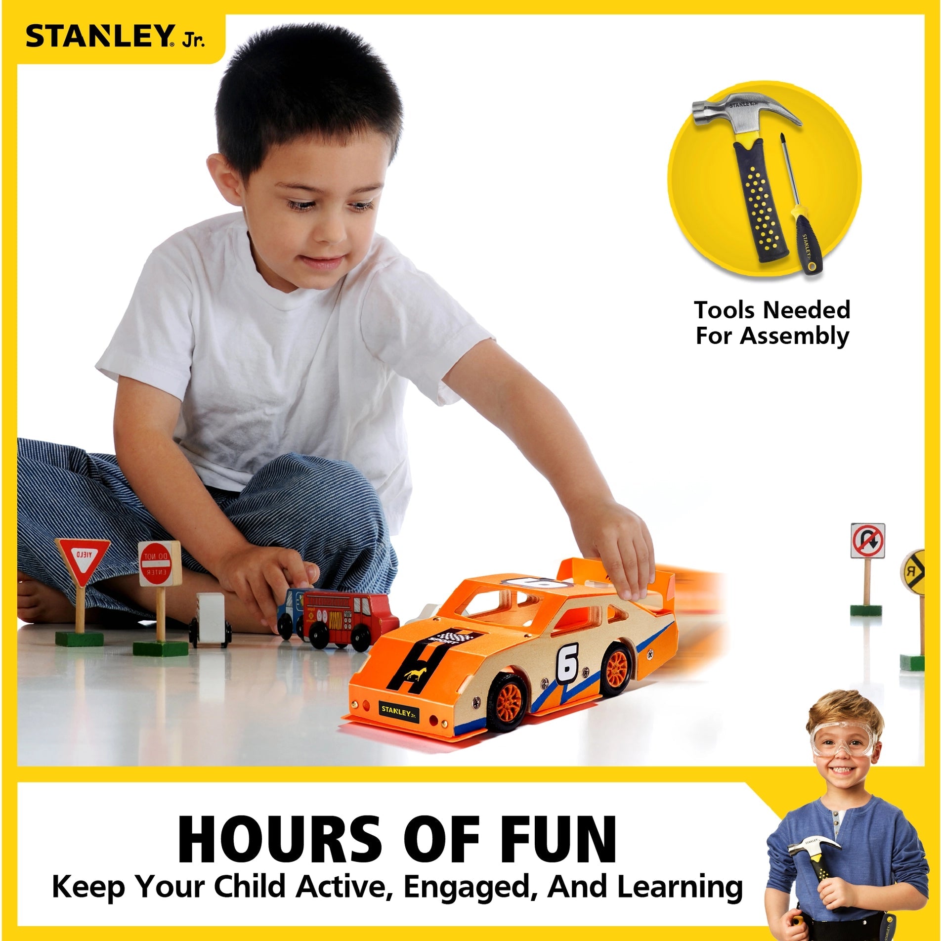 Stanley Jr. Race Car Kit-Red Toolbox-Little Giant Kidz