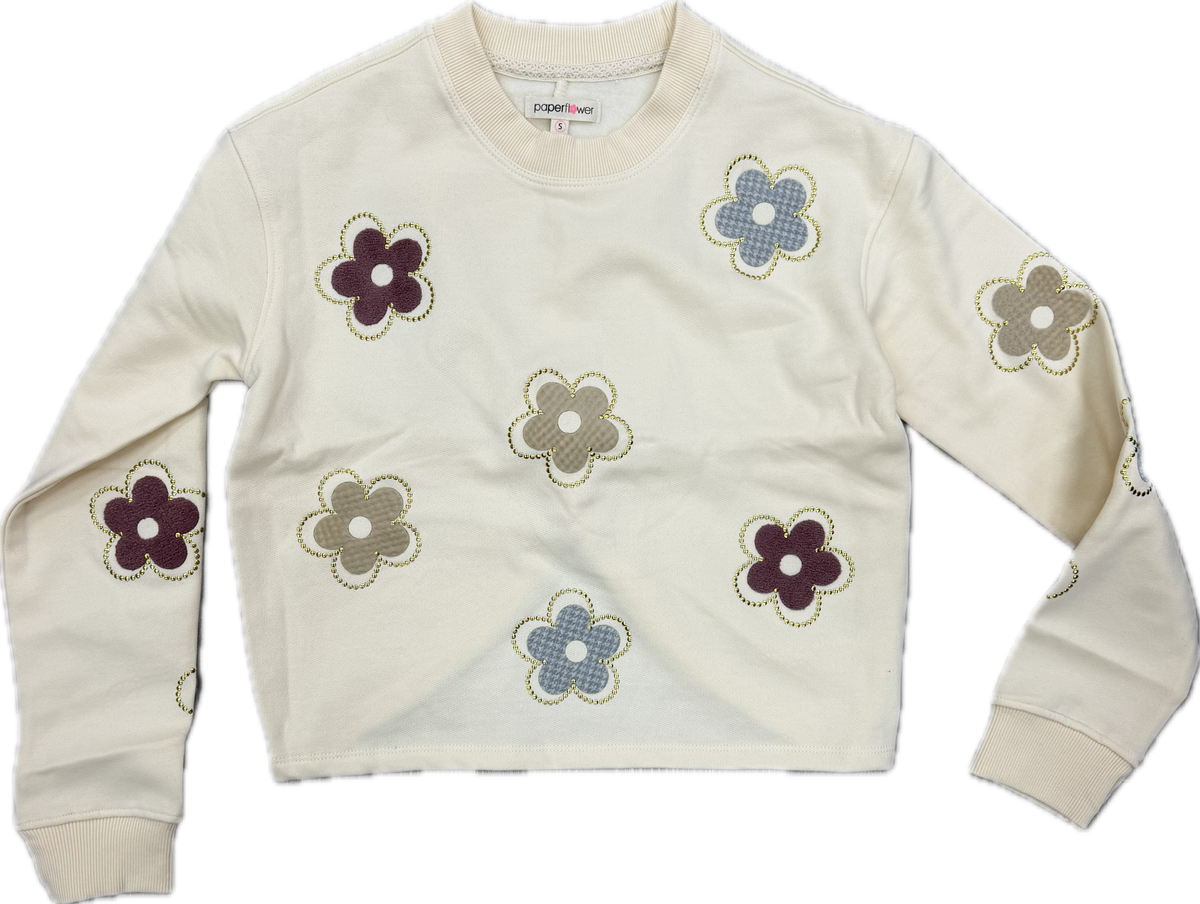 Paper Flower Cream Flower Sweatpants