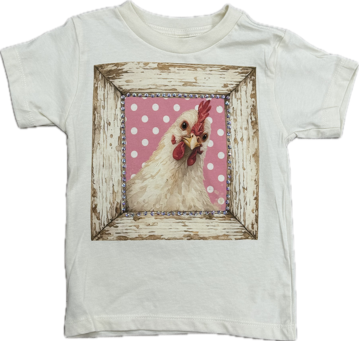 Keep It Gypsy Chicken Polka Dot Frame- Cream