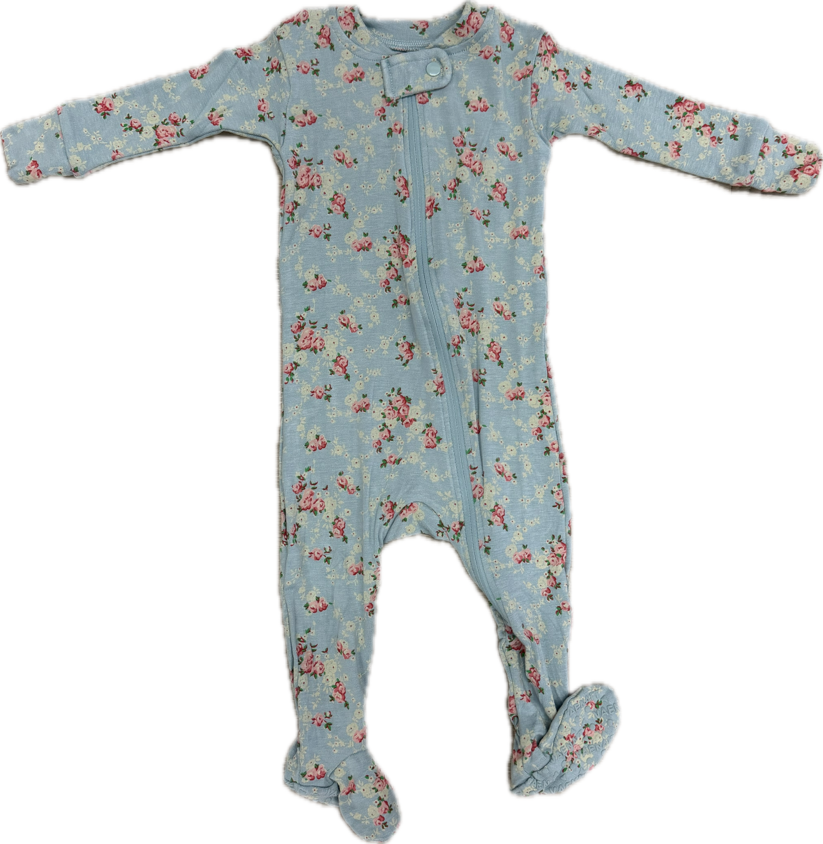 Vaenait Baby Flower Mint Baby Footie