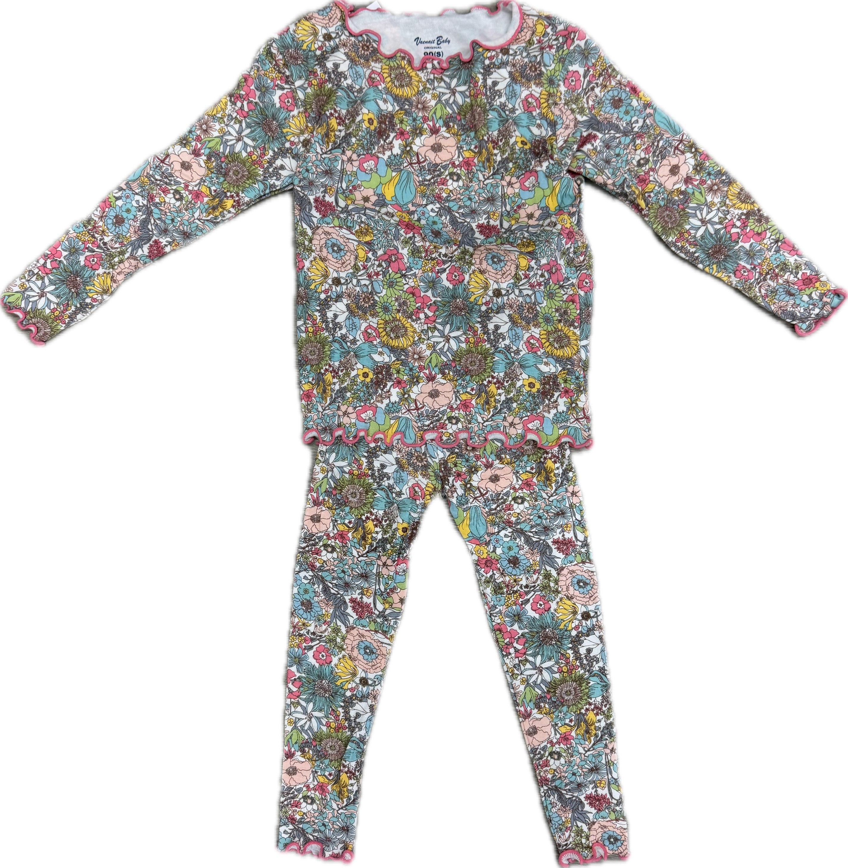 Vaenait Baby Shirring Floral Long Sleeve Pajama
