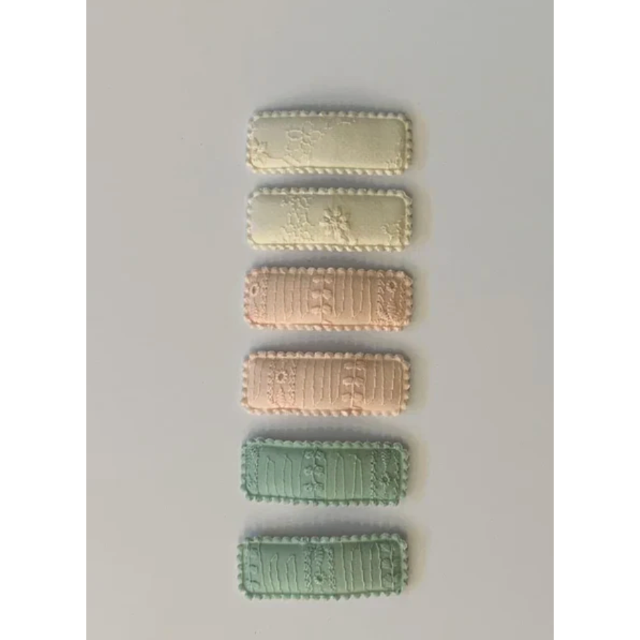 Sugar + Maple Bow Barrette Clips - Pastel Eyelet-SUGAR AND MAPLE-Little Giant Kidz