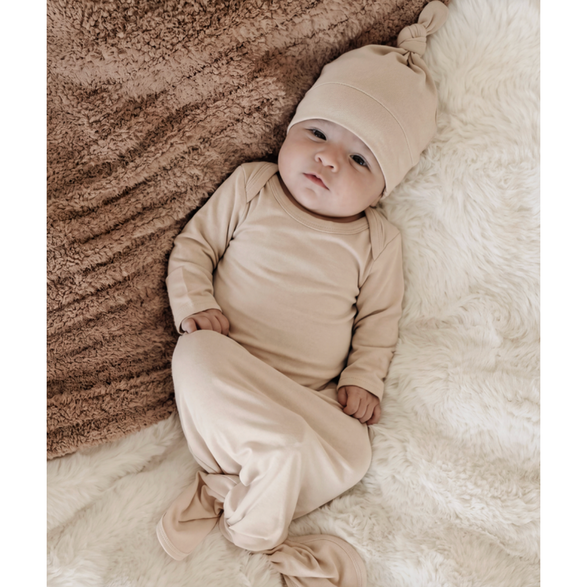 Sugar & Maple Gown/Hat- Wheat-SUGAR AND MAPLE-Little Giant Kidz