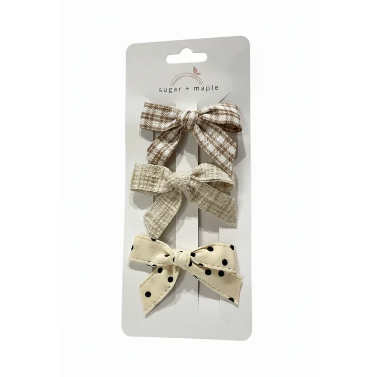 Sugar + Maple Ribbon Tie Bows - Creme-SUGAR AND MAPLE-Little Giant Kidz