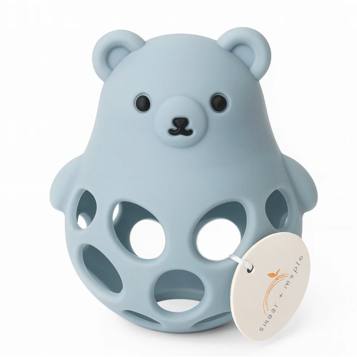 Sugar + Maple Silicone Bear Teether - Blue-SUGAR AND MAPLE-Little Giant Kidz