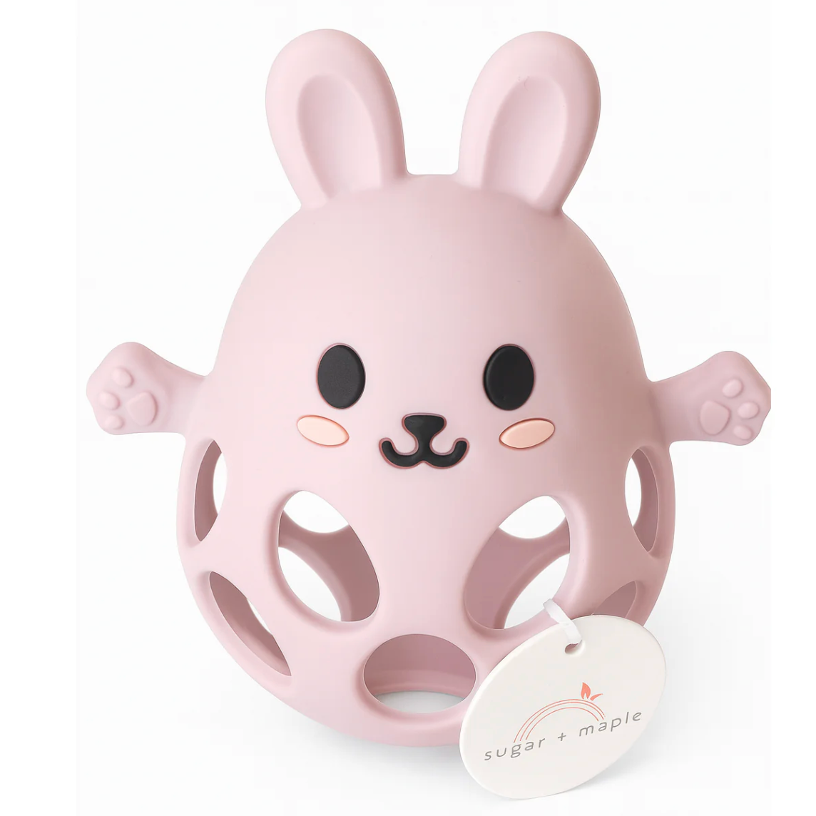 Sugar + Maple Silicone Bunny Teether - Pink-SUGAR AND MAPLE-Little Giant Kidz