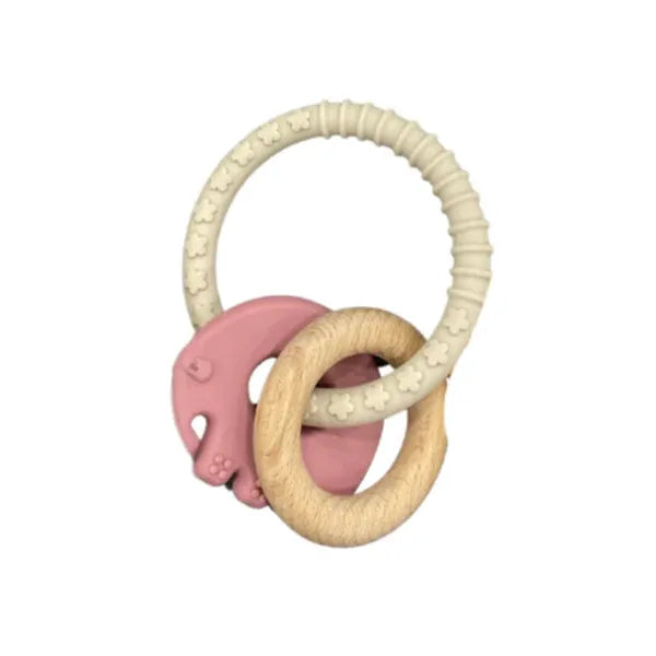 Sugar + Maple Silicone Elephant Ring Teether-SUGAR AND MAPLE-Little Giant Kidz