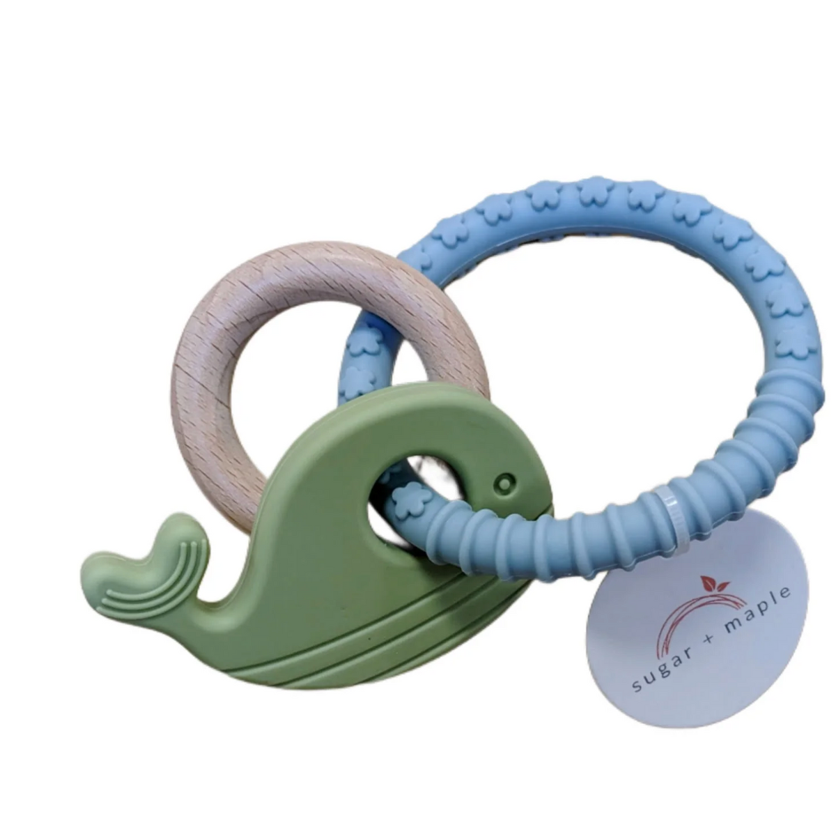 Sugar + Maple Silicone Whale Ring Teether-SUGAR AND MAPLE-Little Giant Kidz