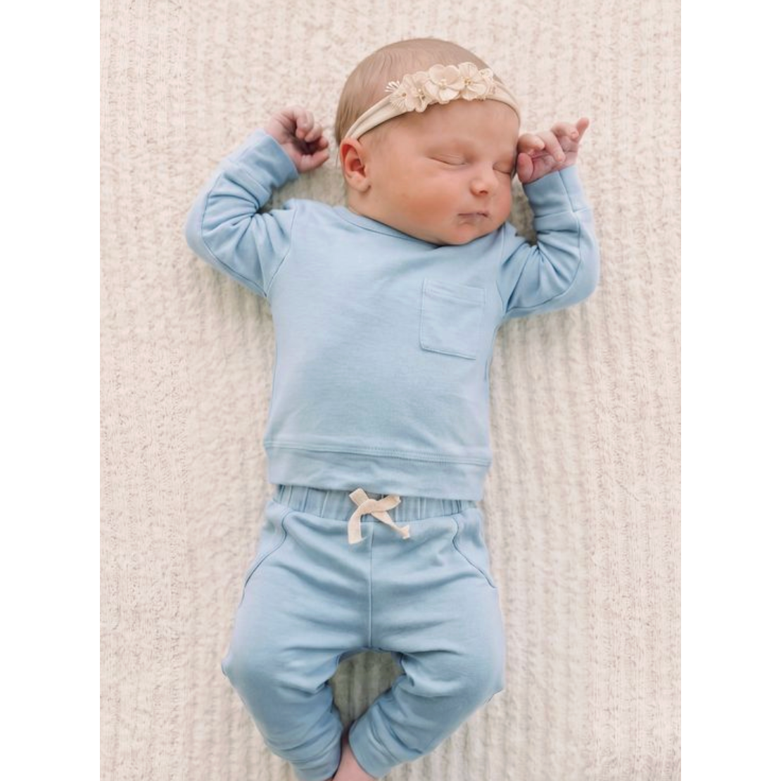 Sugar & Maple Two Piece Jogger- Light Blue-SUGAR AND MAPLE-Little Giant Kidz