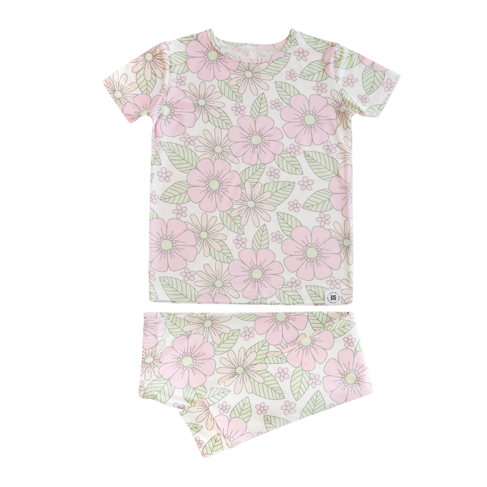 Sweet Bamboo Big Kid Pajama S/S - Groovy Love-SWEET BAMBOO-Little Giant Kidz