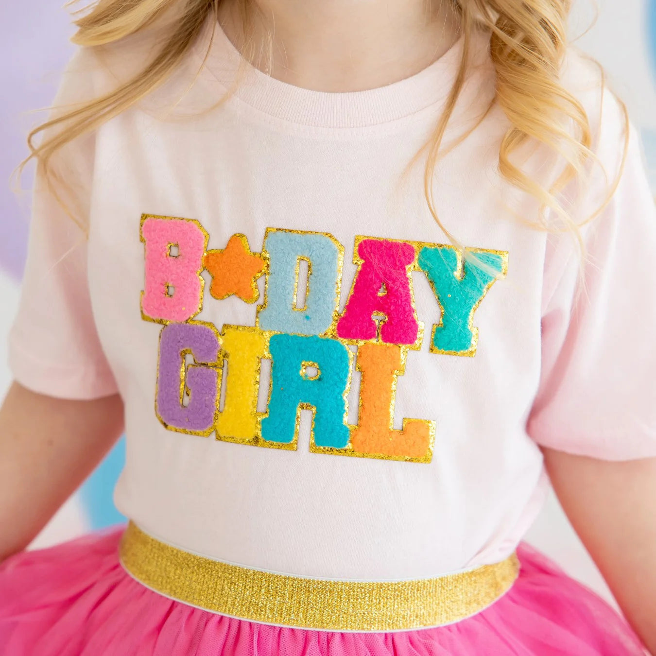 Sweet Wink Birthday Girl Patch Short Sleeve T-Shirt - Ballet Pink-Sweet Wink-Little Giant Kidz