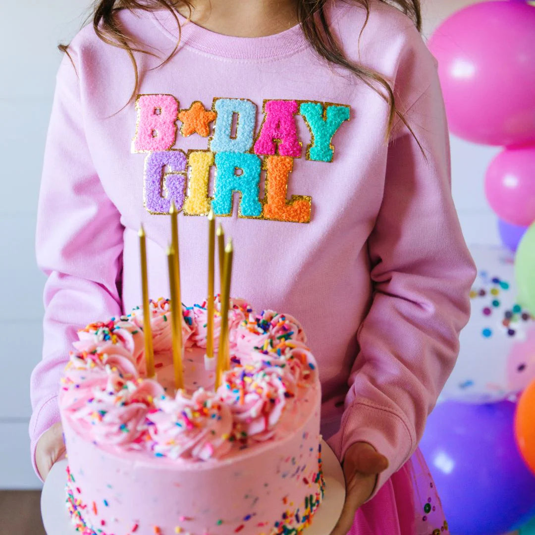 Sweet Wink Birthday Girl Patch Sweatshirt - Pink-Sweet Wink-Little Giant Kidz
