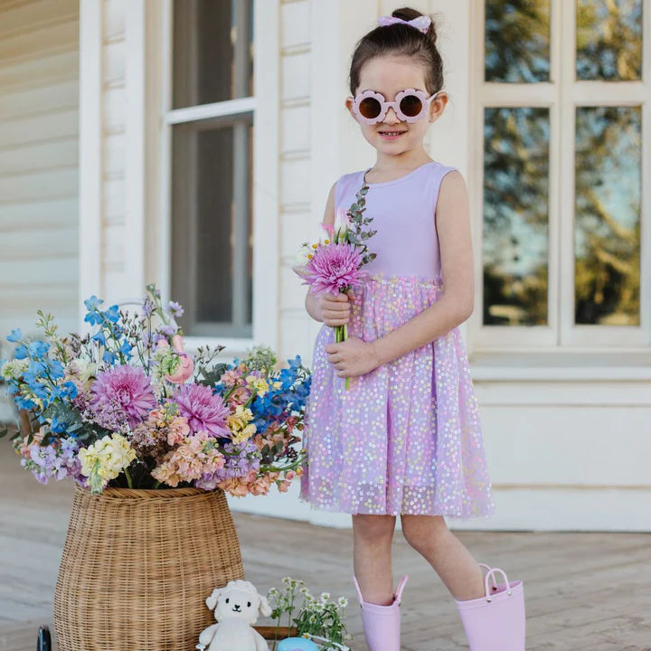 Sweet Wink Lavender Confetti Flower Tank Tutu Dress-Sweet Wink-Little Giant Kidz