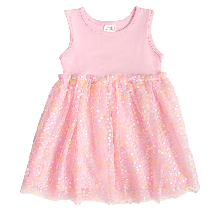 Sweet Wink Pink Confetti Flower Tank Tutu Dress-Sweet Wink-Little Giant Kidz