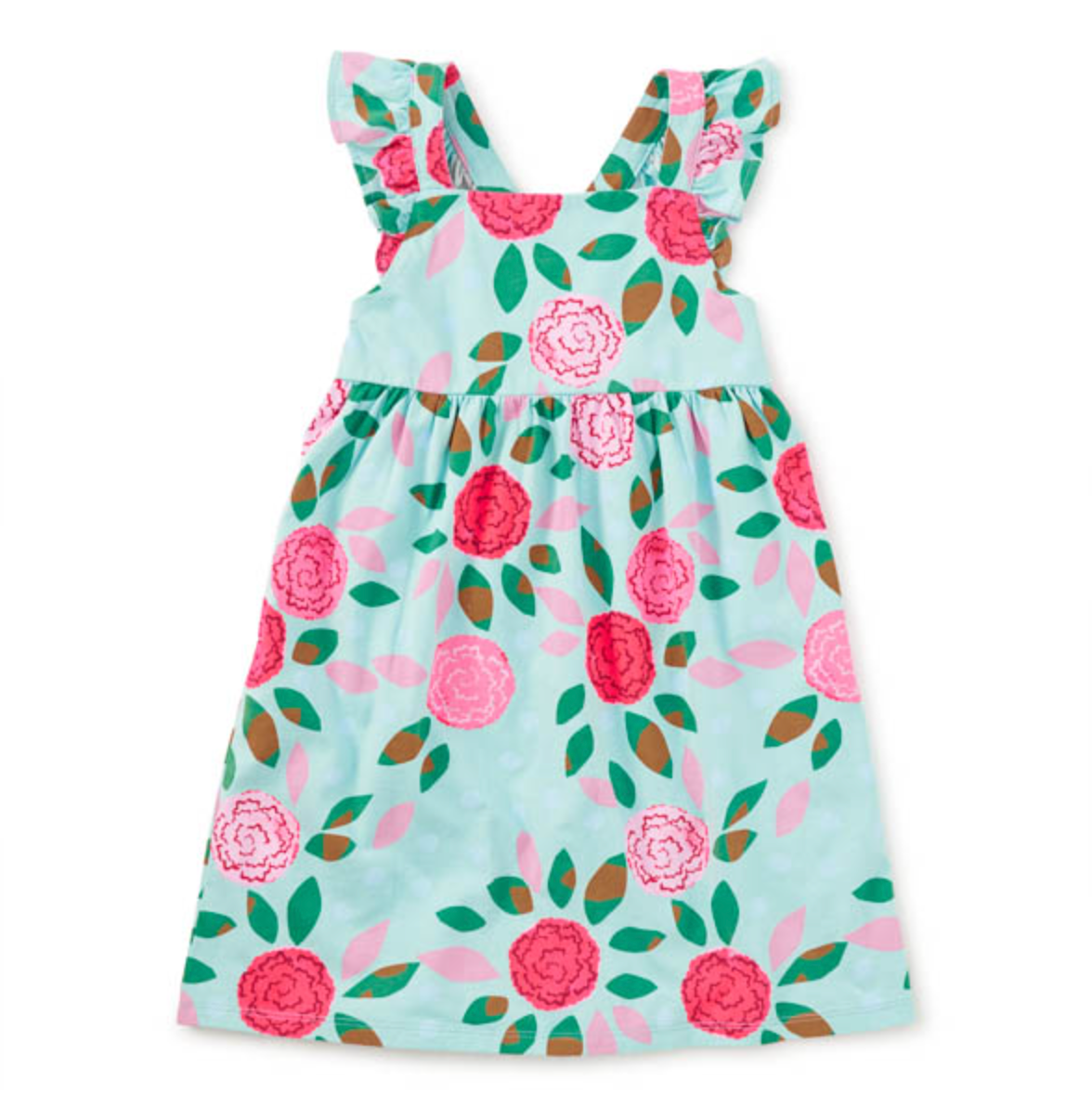 TEA Ruffle Strap Dress- Light Blue-TEA-Little Giant Kidz