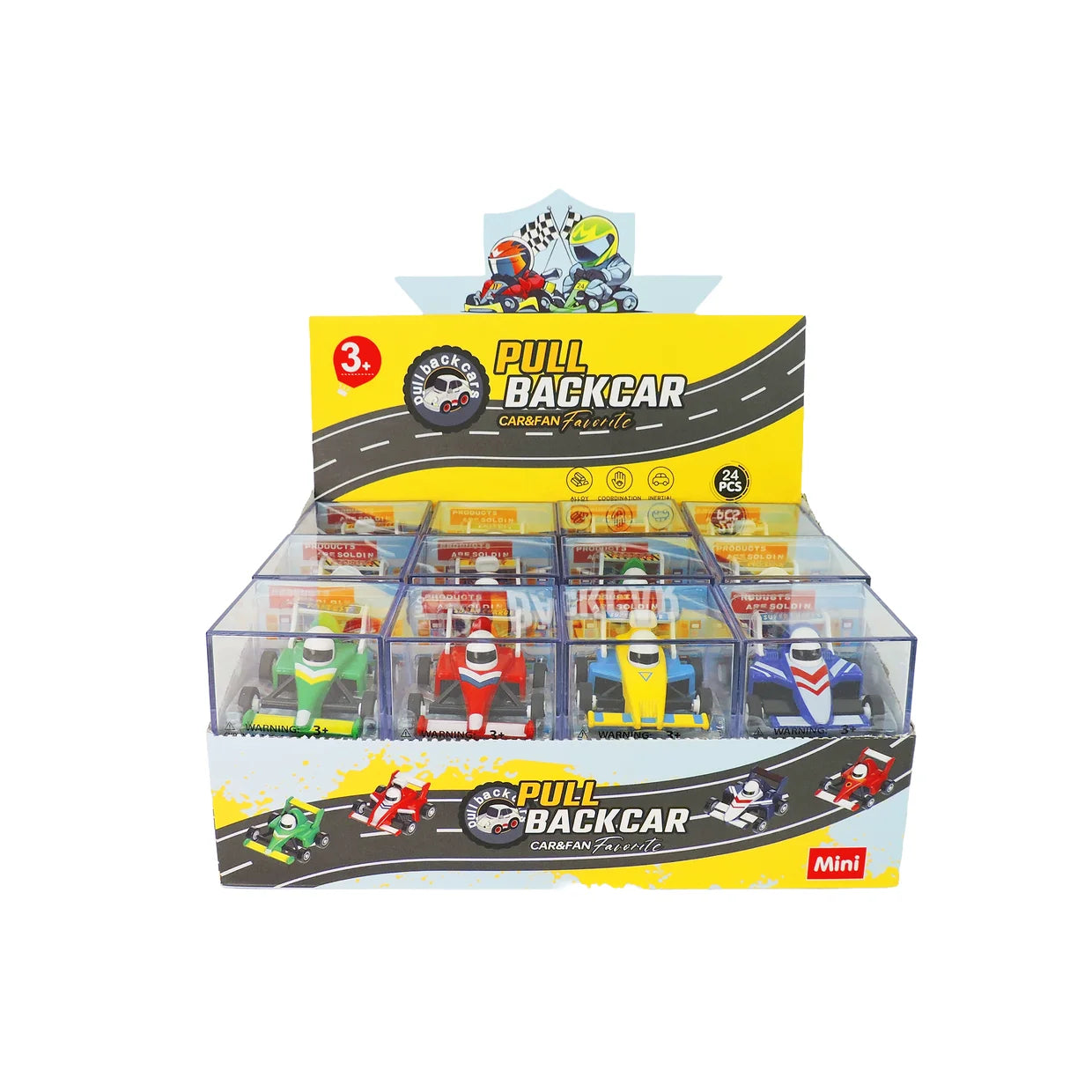 TOYSMITH Diecast Pull Back Racing Car in Clear Box Asst-TOYSMITH-Little Giant Kidz