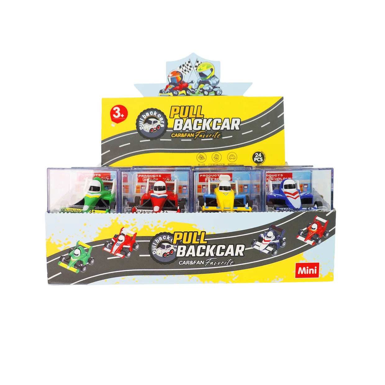 TOYSMITH Diecast Pull Back Racing Car in Clear Box Asst-TOYSMITH-Little Giant Kidz