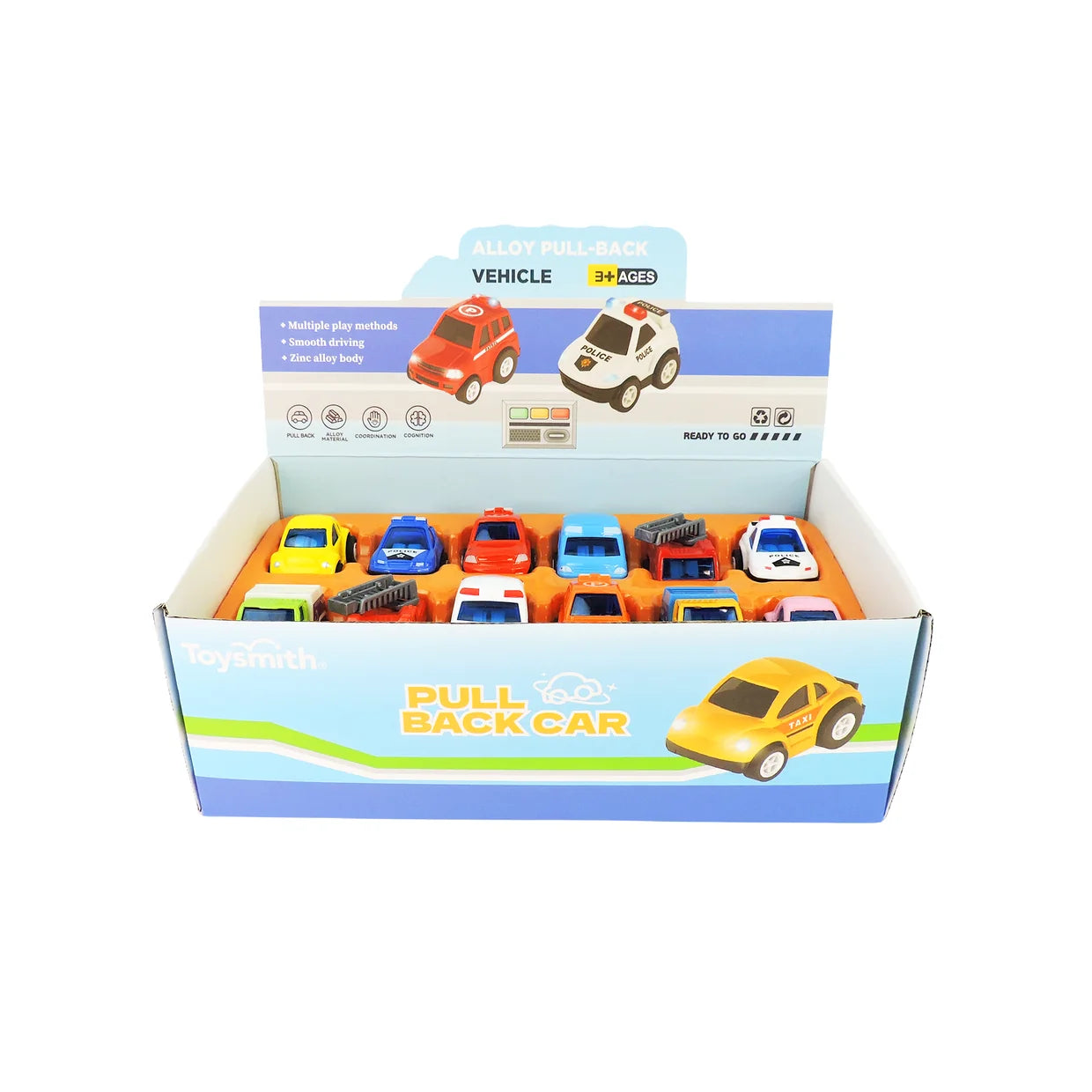 TOYSMITH Mini Diecast Pull Back Car- Asstorted-TOYSMITH-Little Giant Kidz