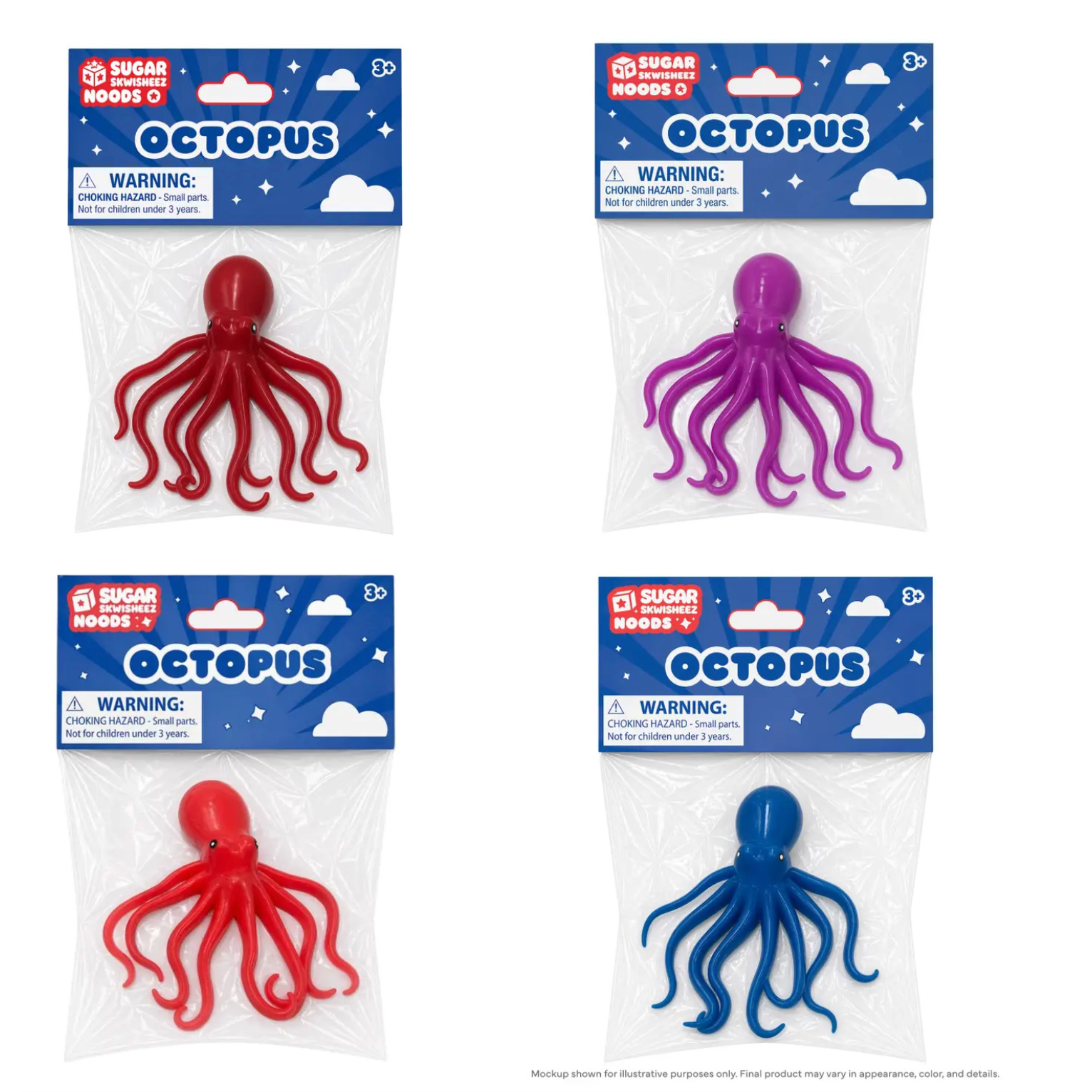 TOYSMITH Sugar Skwisheez Noods Octopus-TOYSMITH-Little Giant Kidz