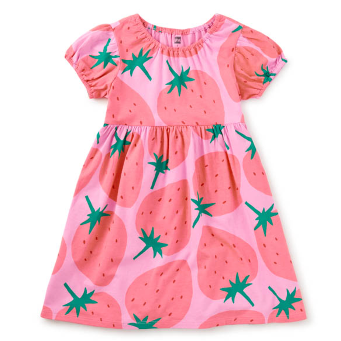 Tea Puff Sleeve Empire Dress- Fresas Favoritas-TEA-Little Giant Kidz