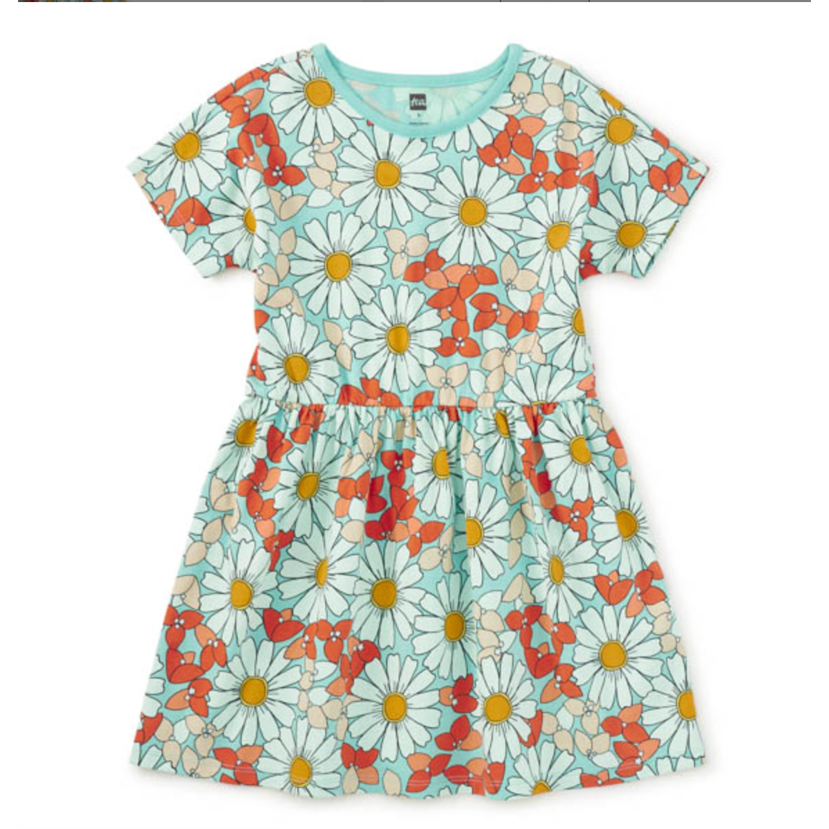 Tea Short Sleeve Twirl Dress-Daisy Deluxe-TEA-Little Giant Kidz