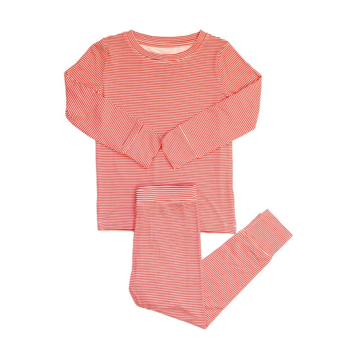 The Uptown Baby Mini Stripe 2 Piece Pajama Set- Red-The Uptown Baby-Little Giant Kidz