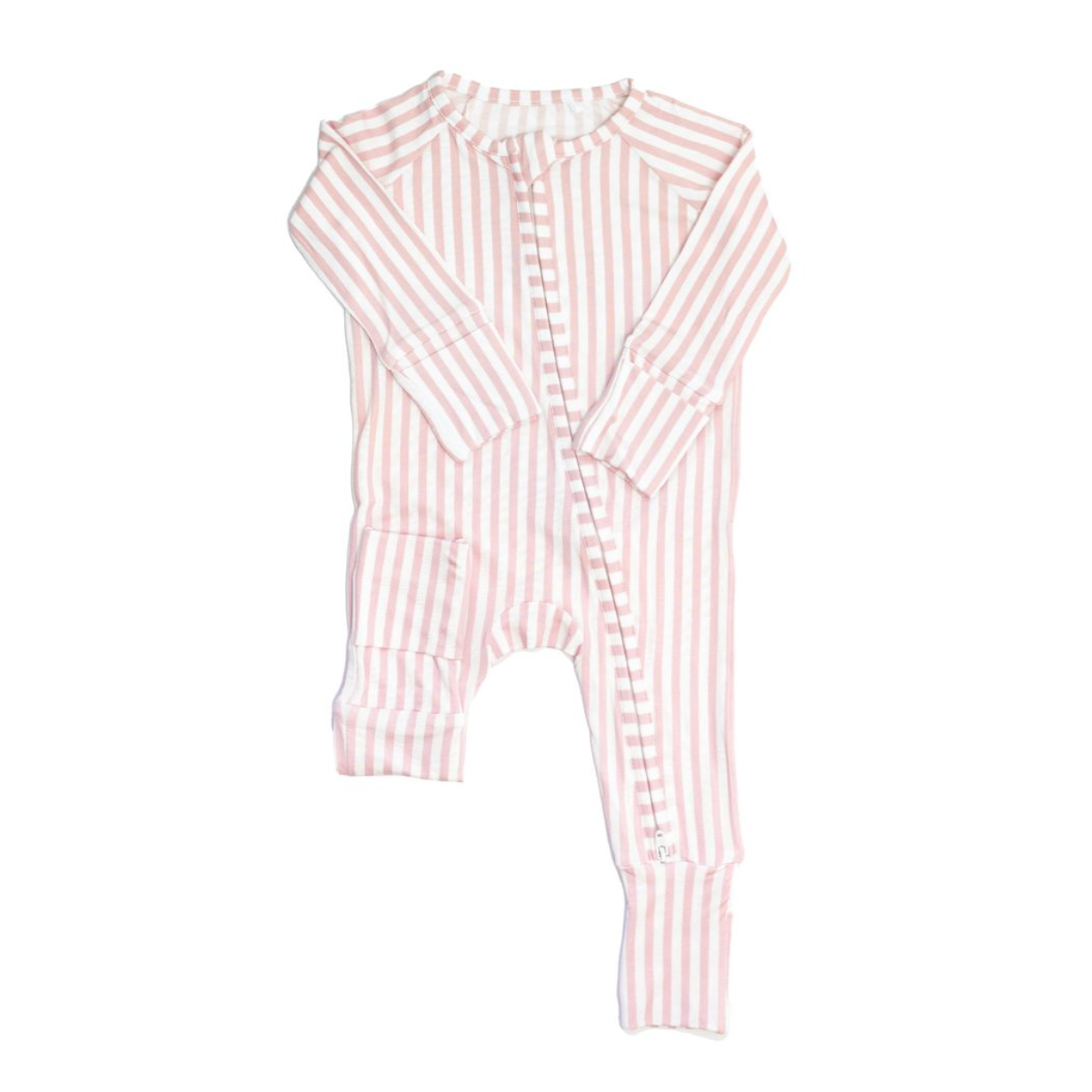The Uptown Baby Sleep Romper -Pink Cabana Stripe-The Uptown Baby-Little Giant Kidz