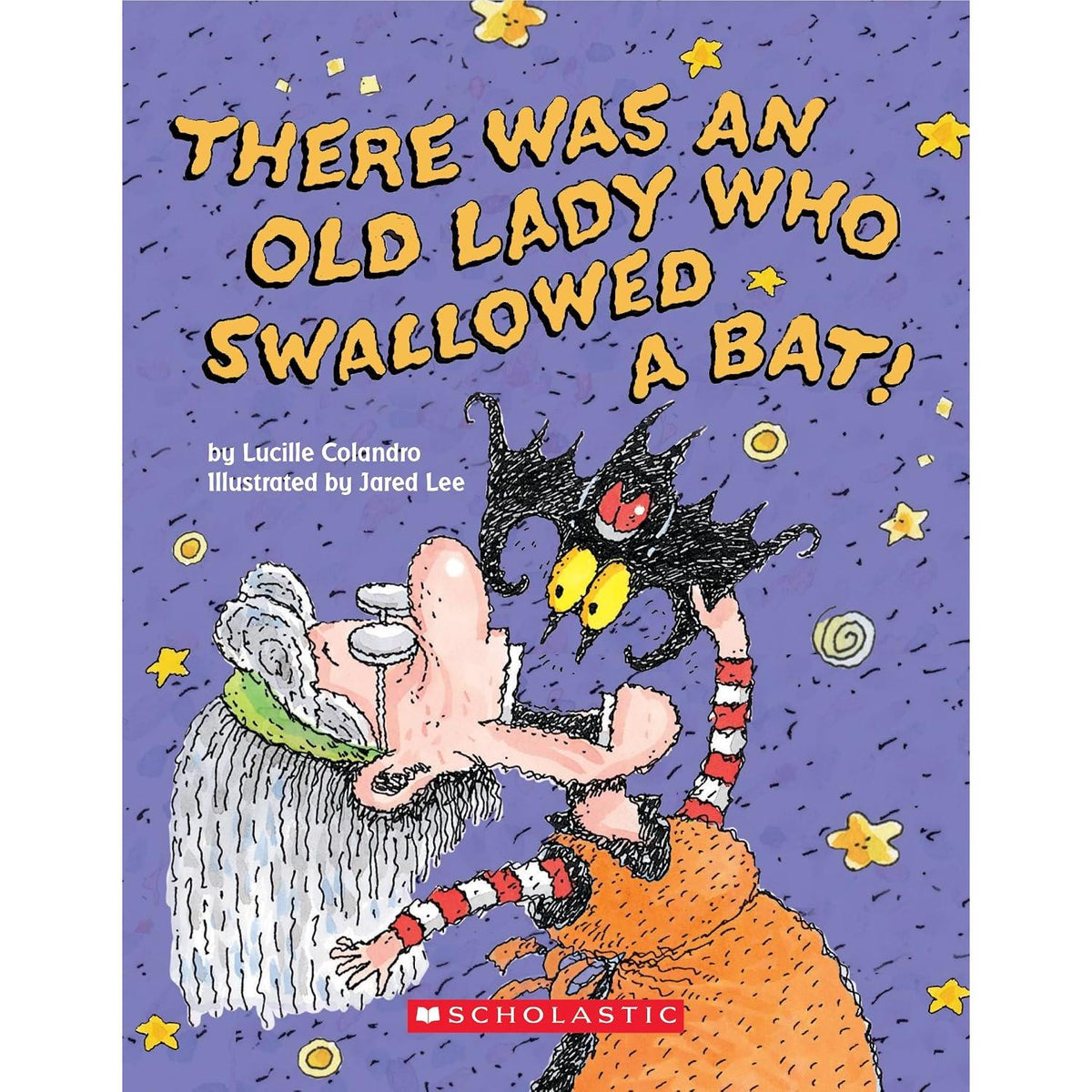 There Was An Old Lady Who Swallowed A Bat! Board Book-Scholastic-Little Giant Kidz