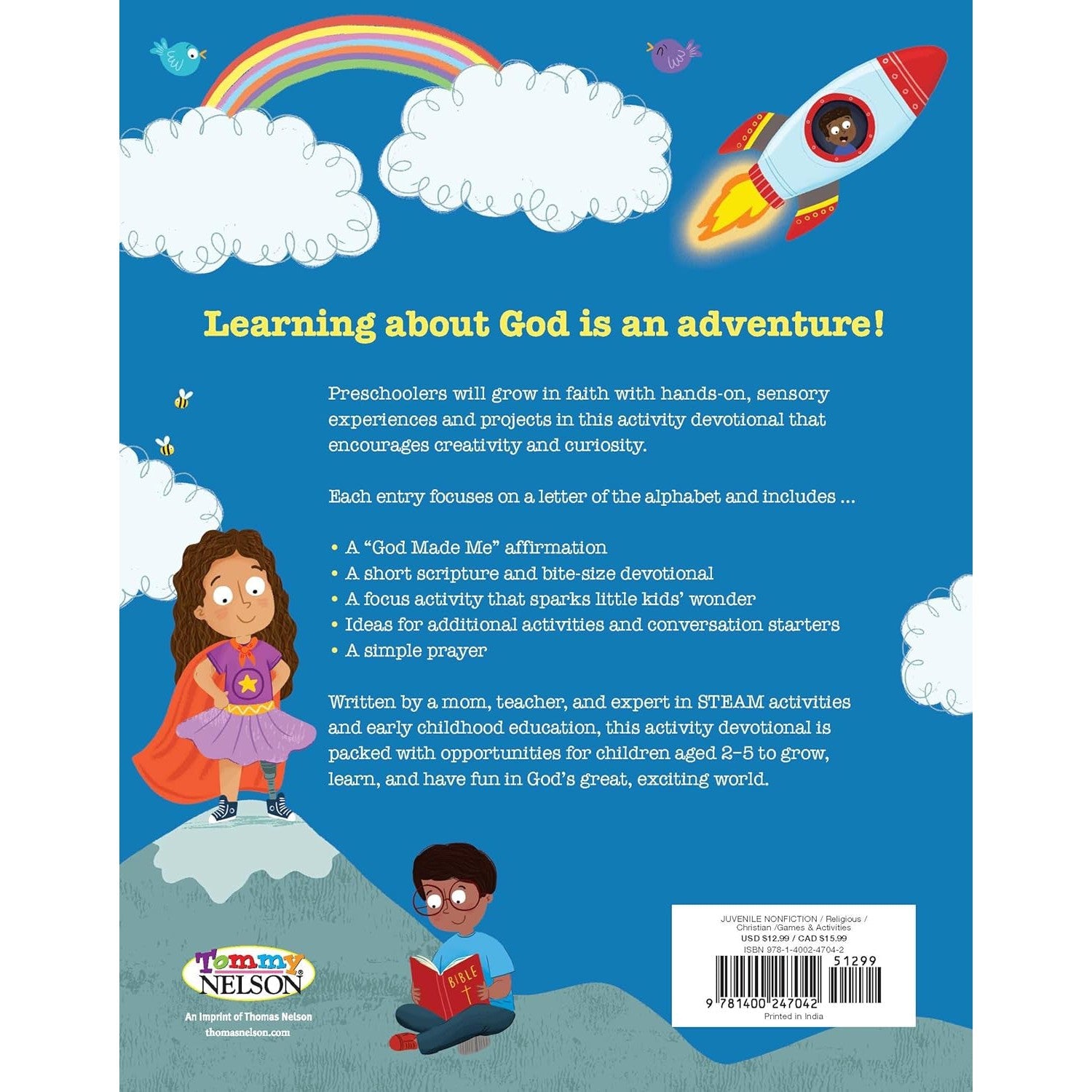 Thomas Nelson: God Made Me from A to Z: 26 Activity Devotions for Curious Little Kids (Paperback Book)-HARPER COLLINS PUBLISHERS-Little Giant Kidz
