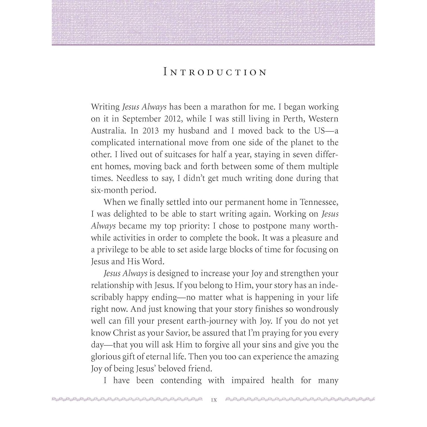 Thomas Nelson: Jesus Always, Large Text Cloth Botanical Cover, with Full Scriptures: Embracing Joy in His Presence (a 365-Day Devotional) (Hardcover Book)-HARPER COLLINS PUBLISHERS-Little Giant Kidz