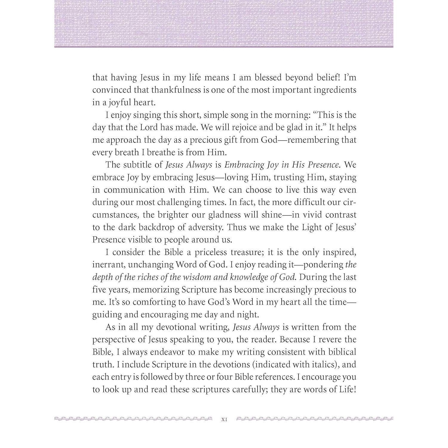Thomas Nelson: Jesus Always, Large Text Cloth Botanical Cover, with Full Scriptures: Embracing Joy in His Presence (a 365-Day Devotional) (Hardcover Book)-HARPER COLLINS PUBLISHERS-Little Giant Kidz