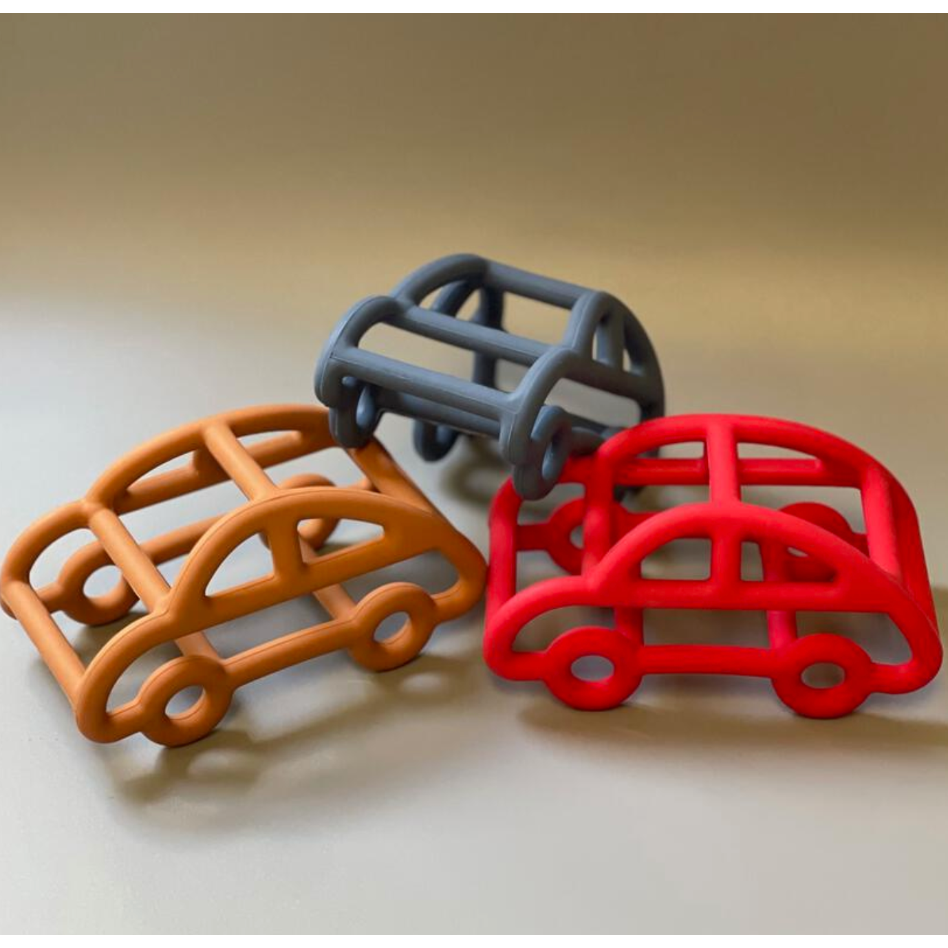 Three Hearts 3D Silicone Car Teether-Three Hearts Modern Teething-Little Giant Kidz
