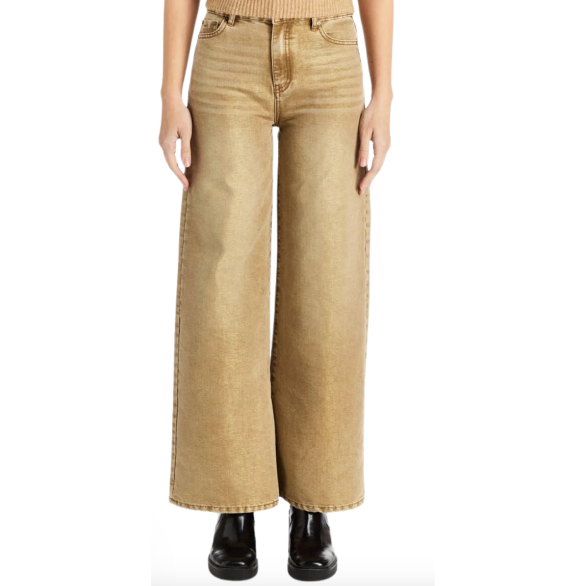 Tractr Lurex Khaki Wide Leg-Tractr-Little Giant Kidz