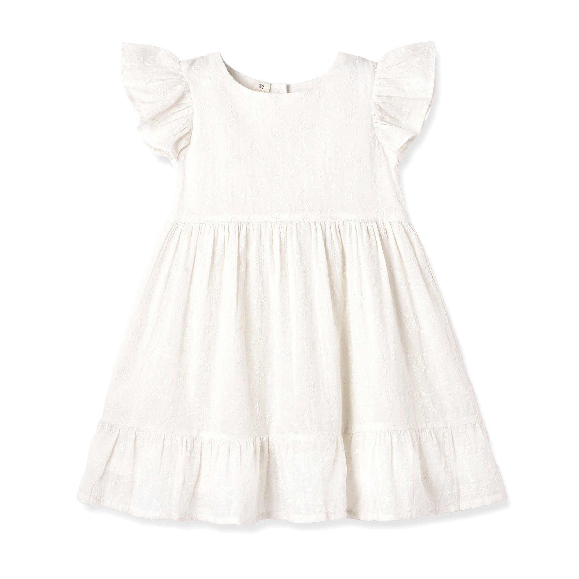 Truffles Ruffles Charlotte Embroidered Dress- Soft White-TESA BABE-Little Giant Kidz
