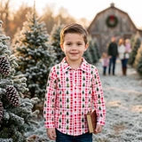 TwoCan Holiday Tree Farm Button Up-TwoCan-Little Giant Kidz