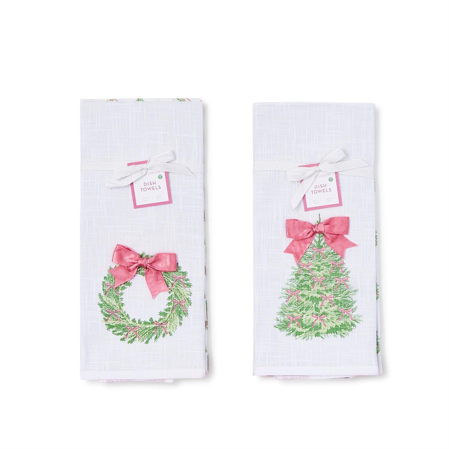 Two's Company Bow-tiful Trees Towel with Satin Bow Accent-TWO'S COMPANY-Little Giant Kidz