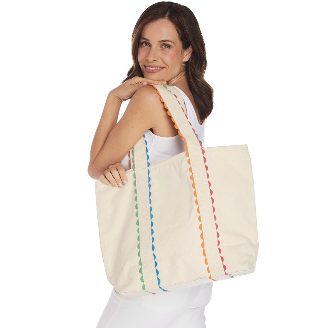 Two's Company Bright Side Colorful Ric Rac Trim Tote-TWO'S COMPANY-Little Giant Kidz