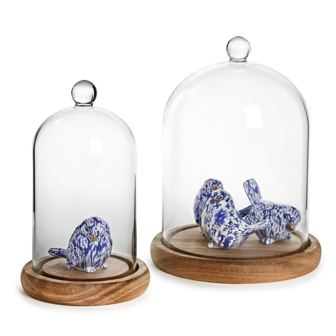 Two's Company Cloche with Ball Handle and Wood Base-TWO'S COMPANY-Little Giant Kidz