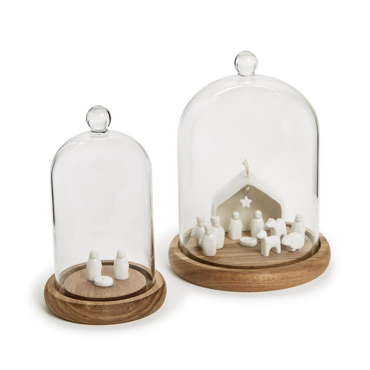 Two's Company Cloche with Ball Handle and Wood Base-TWO'S COMPANY-Little Giant Kidz