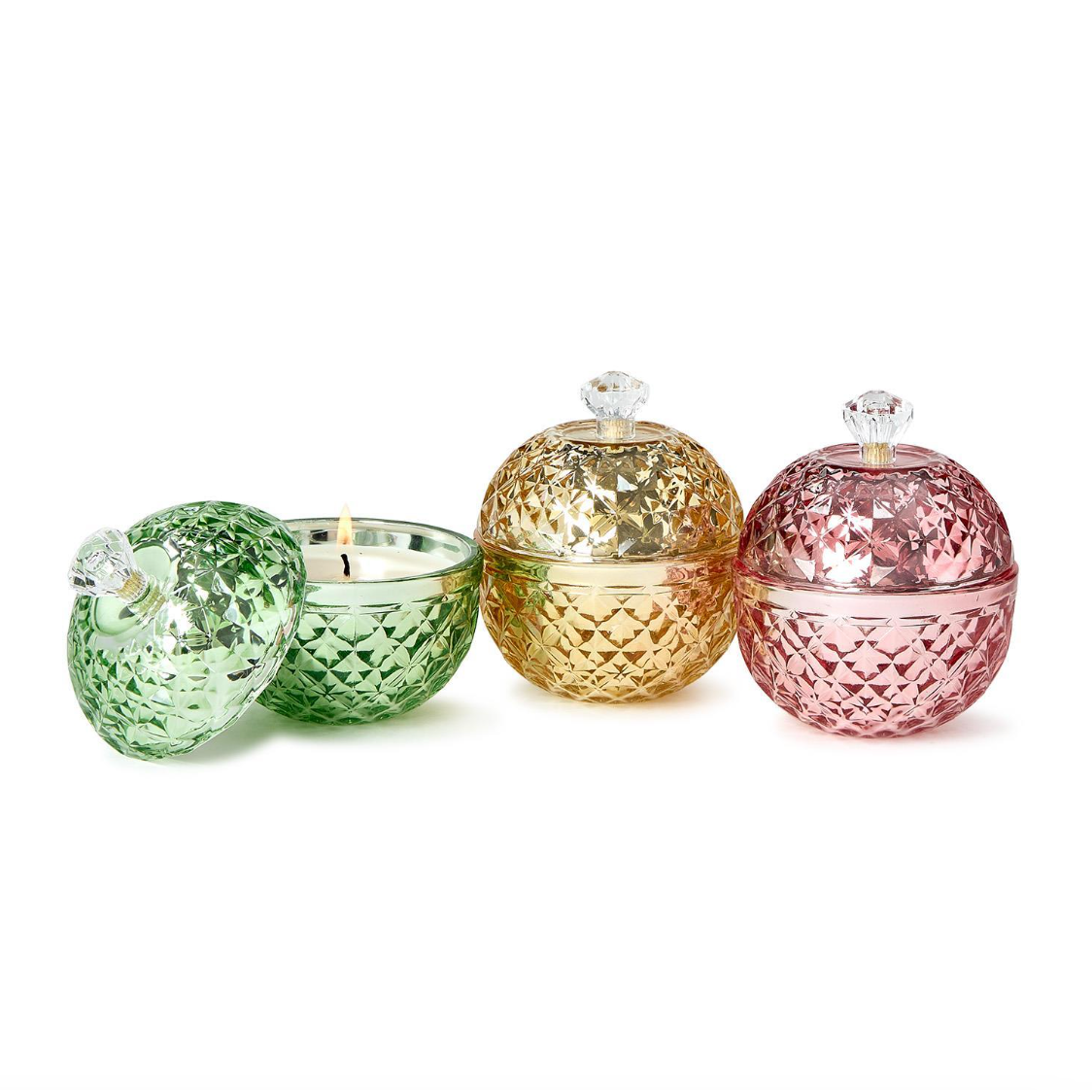 Two's Company Covered Metallic Glass Filled Candle in Gift Box- Assorted-TWO'S COMPANY-Little Giant Kidz