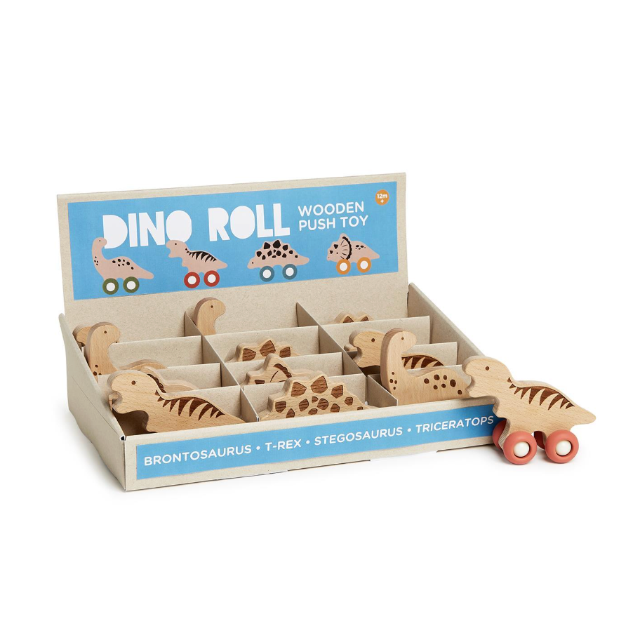 Two's Company Dino Roll Hand-Crafted Wooden Dinosaurs-TWO'S COMPANY-Little Giant Kidz