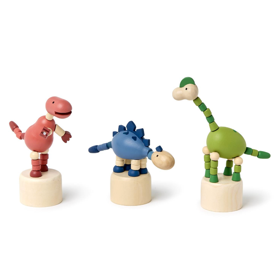 Two's Company Dino Twist Hand-Crafted Dinosaur Push Puppet-TWO'S COMPANY-Little Giant Kidz