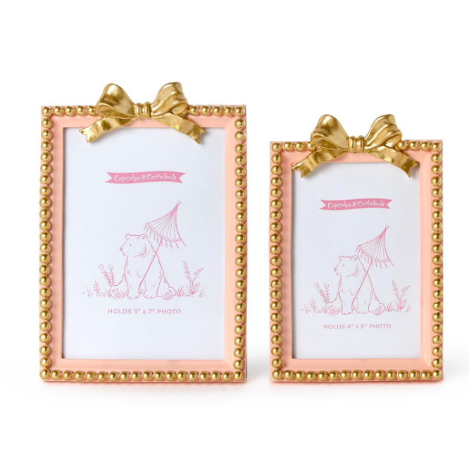 Two's Company Golden Bow Photo Frames - Assorted Colors-TWO'S COMPANY-Little Giant Kidz