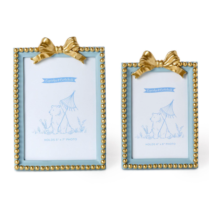 Two's Company Golden Bow Photo Frames - Assorted Colors-TWO'S COMPANY-Little Giant Kidz